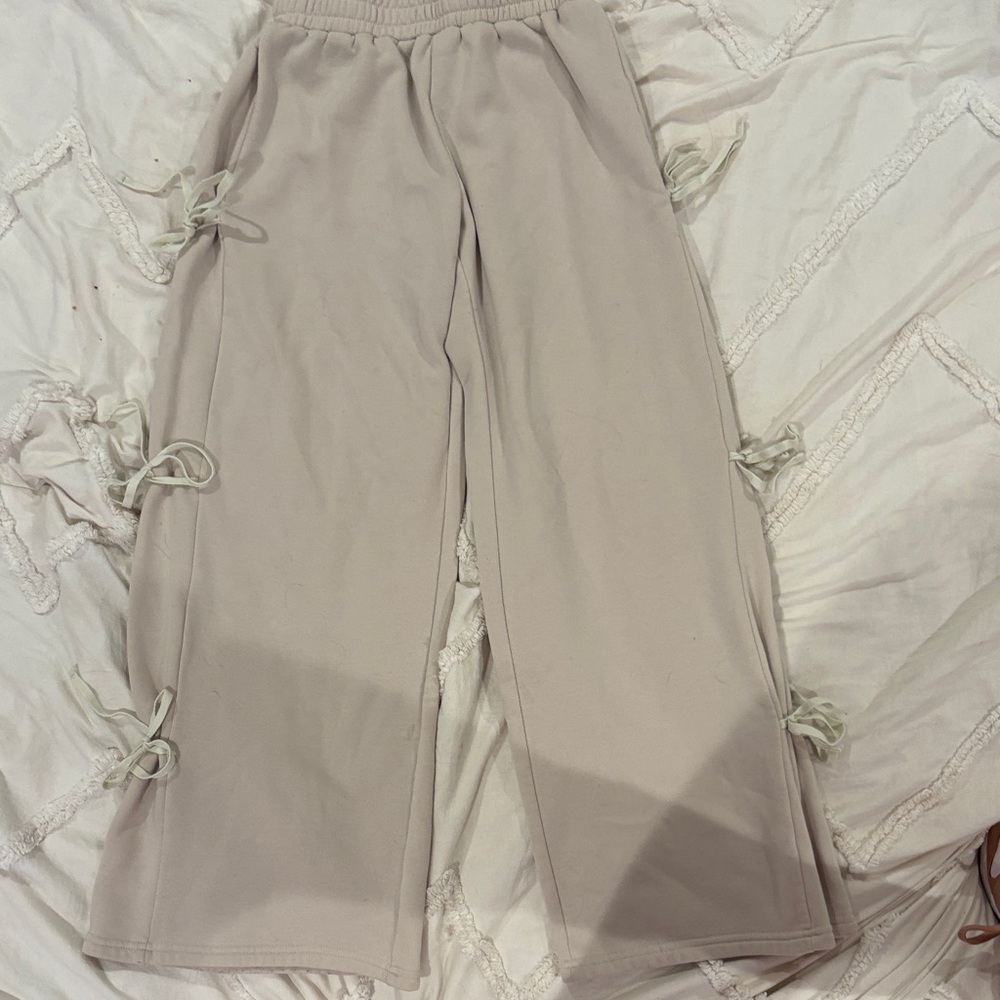 Edited Beige Sweatpants with Ties
